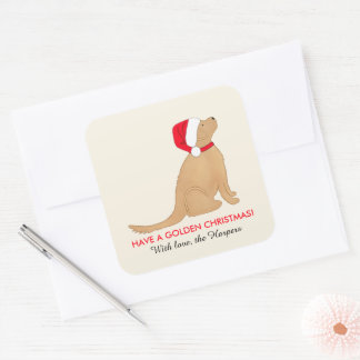 Adesivo Quadrado Have a Golden Christmas Customized Flat Card