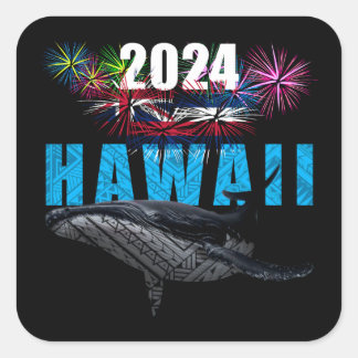 ADESIVO QUADRADO HAWAII 2024 FOGOS TRIBAIS POLINESIANOS DE HUMPBACK