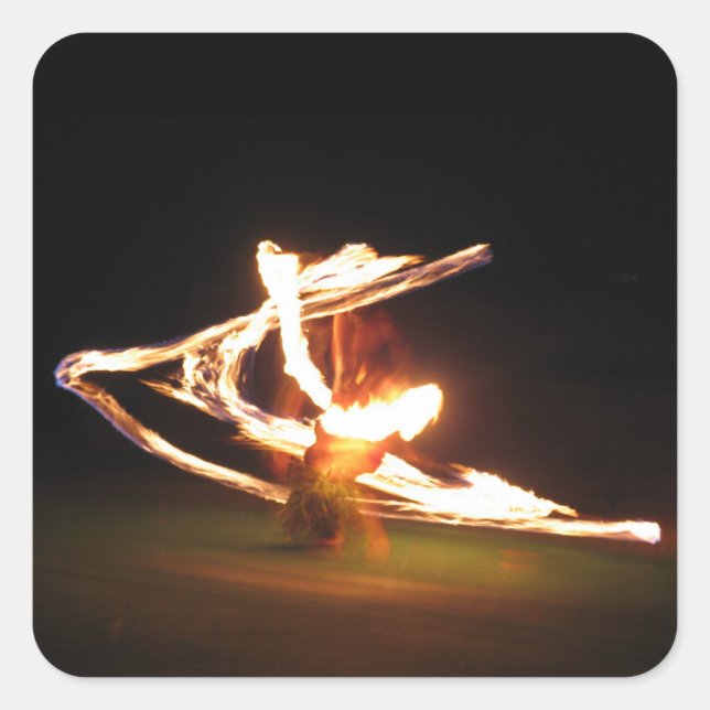 Adesivo Quadrado Hawaii Fire Dance (Frente)