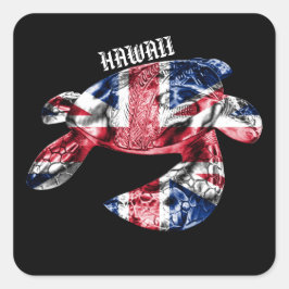 Adesivo Quadrado Hawaii Tribal Honu HIFlag