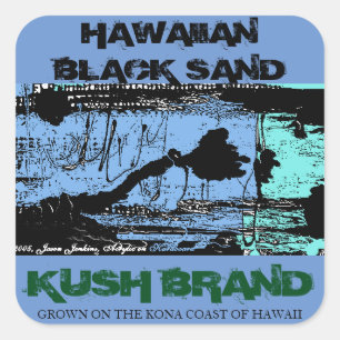 ADESIVO QUADRADO HAWAIIAN BLACK SAND KUSH