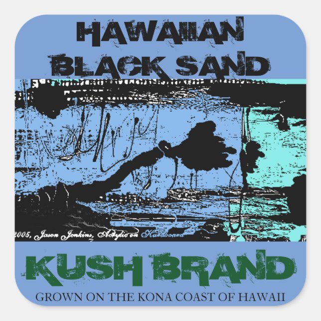 ADESIVO QUADRADO HAWAIIAN BLACK SAND KUSH (Frente)