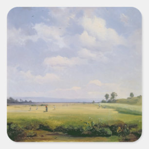Adesivo Quadrado Haymaking, 1838 (óleo na canvas)
