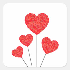 Adesivo Quadrado Heart Balloons Illustration Design
