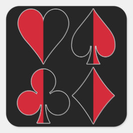 Adesivo Quadrado Heart Spade Diamond Club