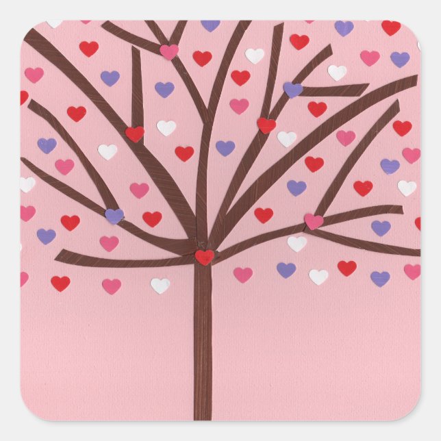 Adesivo Quadrado Heart Tree (Frente)