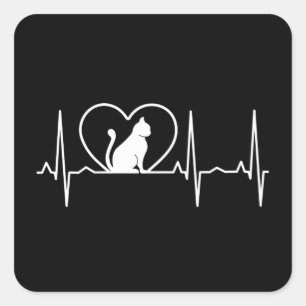 Adesivo Quadrado Heartbeat de Cat