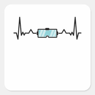 Adesivo Quadrado Heartbeat de Jogador de Realidade Virtual de Prese