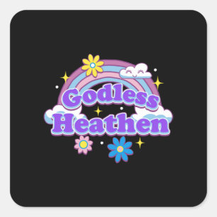 Adesivo Quadrado Heat sem Deus 1