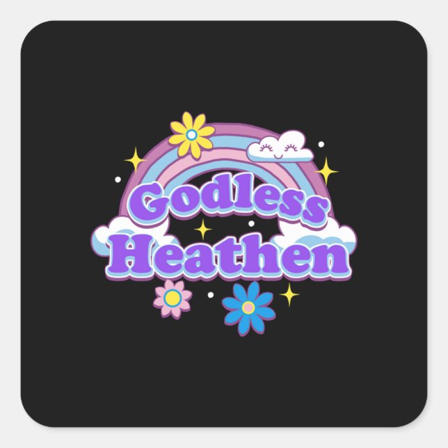 Adesivo Quadrado Heat sem Deus 1 (Frente)