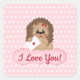 Adesivo Quadrado Hedge Hog Namorados - Letra Mail I Love You Stick