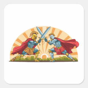 Adesivo Quadrado Heitor e Aquiles