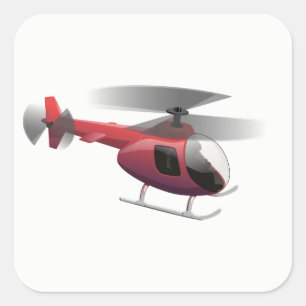 Adesivo Quadrado Helicóptero