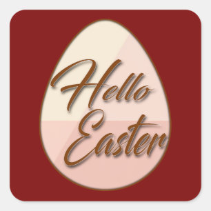 Adesivo Quadrado Hello Easter – Minimal Egg Design - Autocolante