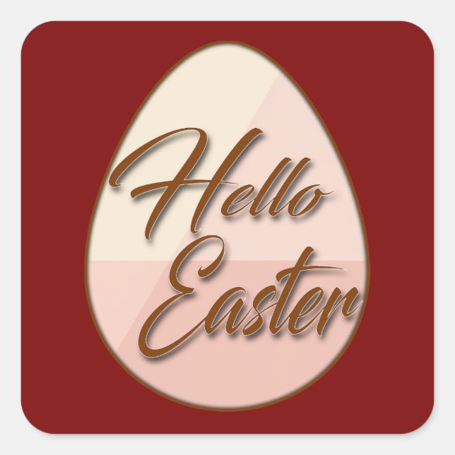 Adesivo Quadrado Hello Easter – Minimal Egg Design - Autocolante (Frente)