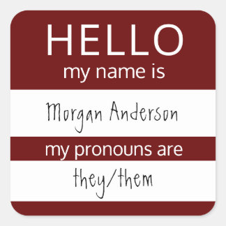 Adesivo Quadrado HELLO Personalizado Meu Nome Pronounounes É Crachá