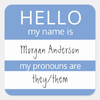 Adesivo Quadrado HELLO Personalizado Meu Nome Pronounounes É Crachá