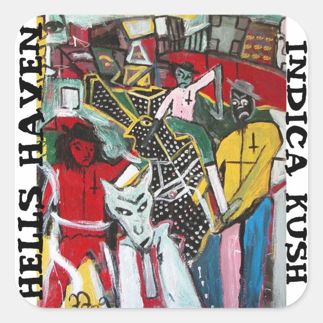 ADESIVO QUADRADO HELLS HAVEN INDICA KUSH (Frente)