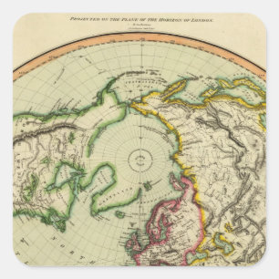 Adesivo Quadrado Hemisfério de N, plano de Londres
