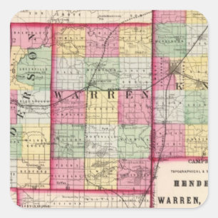Adesivo Quadrado Henderson, Warren, condados de Knox