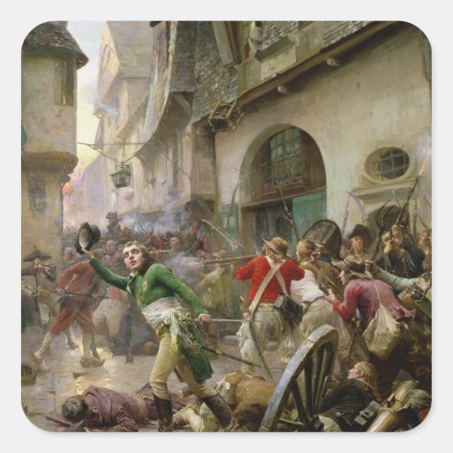 Adesivo Quadrado Henri de La Rochejaquelein na Batalha de (Frente)