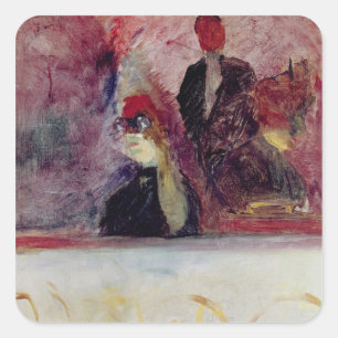 Adesivo Quadrado Henri de Toulouse-Lautrec   a caixa no Mascaro