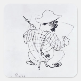 Adesivo Quadrado Henri de Toulouse-Lautrec   Autorretrato, 1896