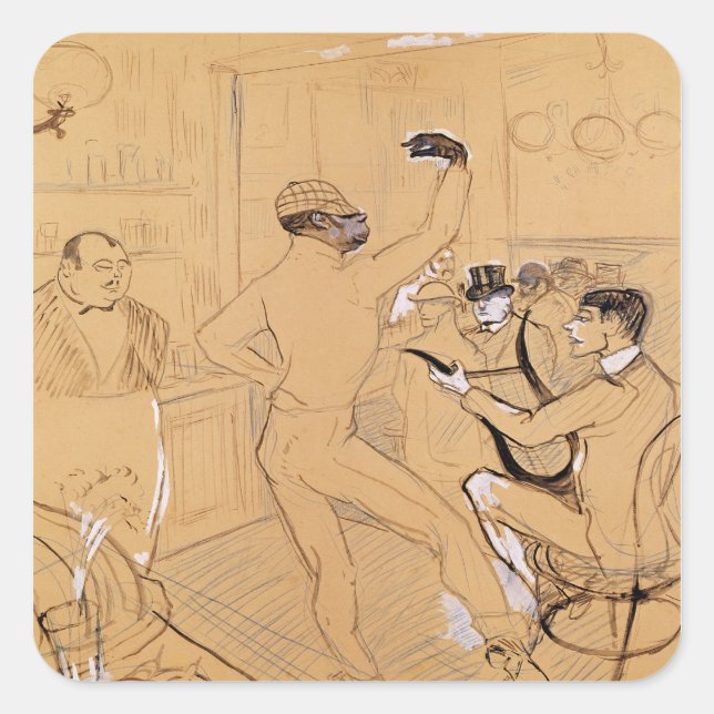Adesivo Quadrado Henri de Toulouse-Lautrec | Dança Chocolat, 1896 (Frente)