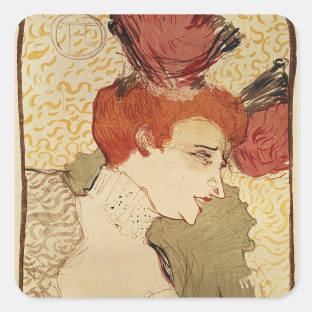 Adesivo Quadrado Henri de Toulouse-Lautrec | Mlle. Marcelle Lender (Frente)