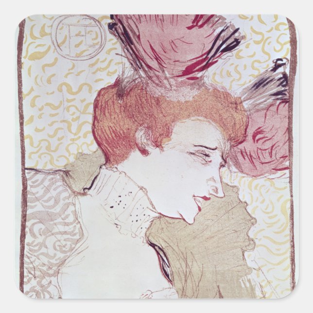 Adesivo Quadrado Henri de Toulouse-Lautrec | Retrato de Marcelle L (Frente)