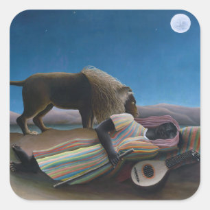 Adesivo Quadrado Henri Rousseau - A Cigana Adormecida