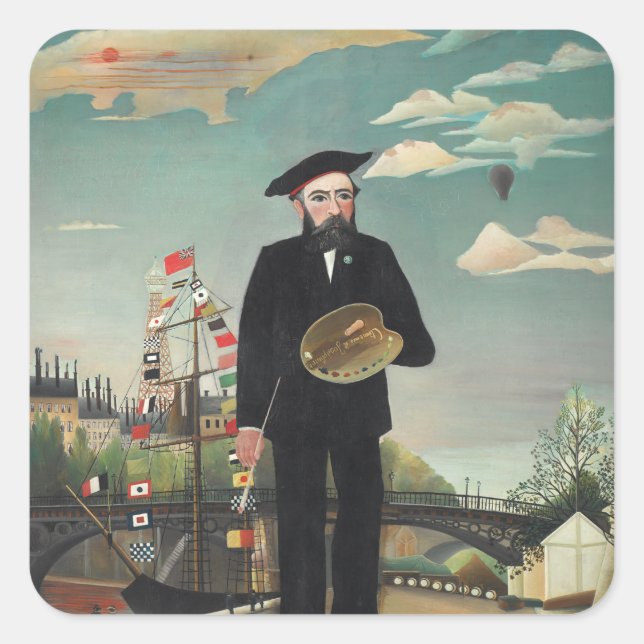 Adesivo Quadrado Henri Rousseau - Eu mesmo (Frente)