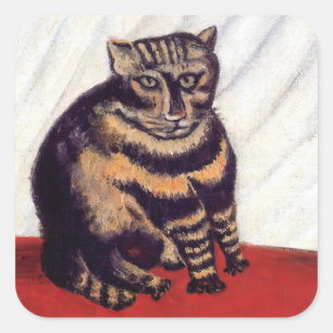 Adesivo Quadrado Henri Rousseau - O Gato Listrado