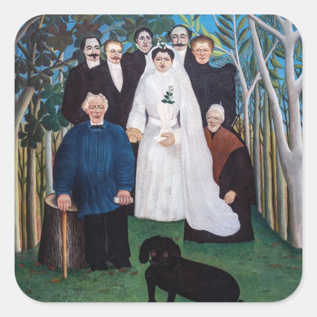 Adesivo Quadrado Henri Rousseau - O Grupo do Casamento (Frente)