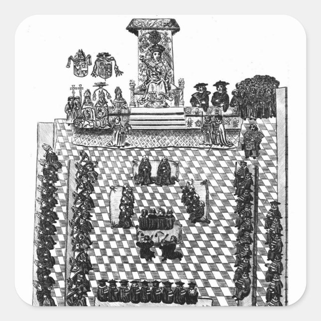 Adesivo Quadrado Henrique VIII e Parlamento em 1523 (Frente)