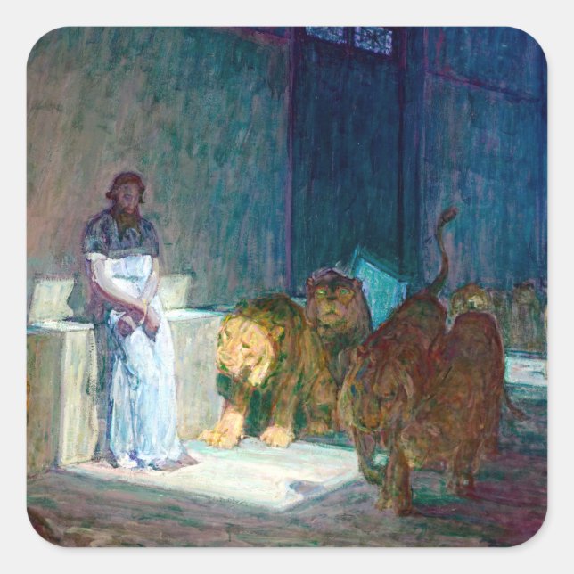 Adesivo Quadrado Henry Ossawa Tanner Daniel no Lions'Den (Frente)