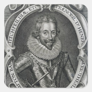 Adesivo Quadrado Henry Wriothesley, ó conde de Southampton, 1617