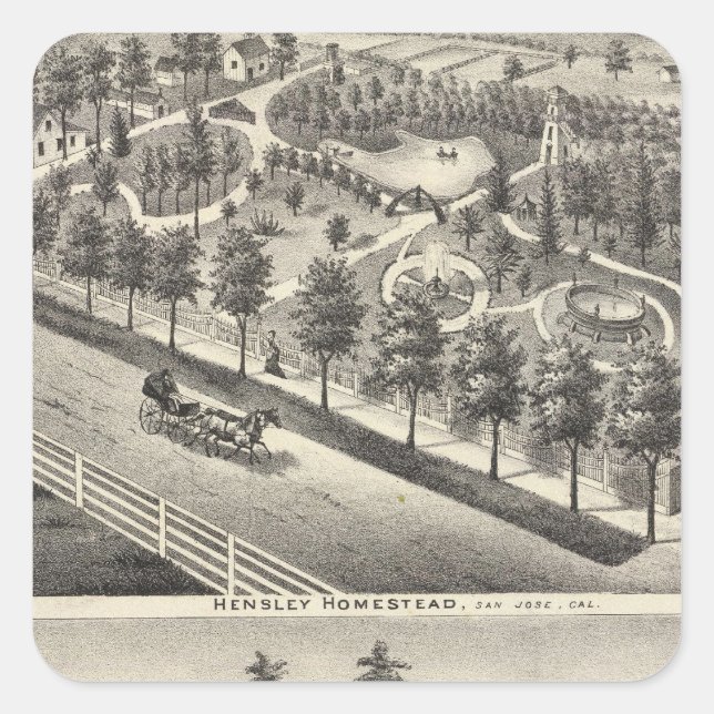 Adesivo Quadrado Hensley, residências do Beans (Frente)