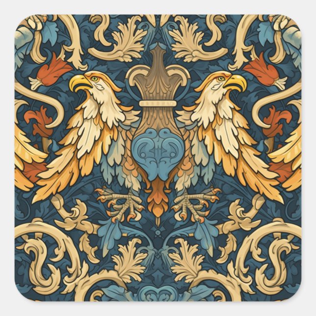 Adesivo Quadrado Heráldica renascentista (Frente)