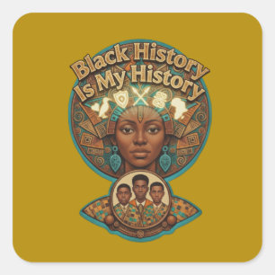 Adesivo Quadrado Herança Africana História Negra é Minha História