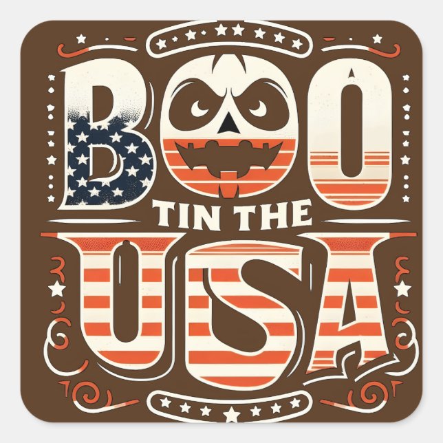 Adesivo Quadrado Herança Americana do Halloween (Frente)