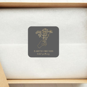 Adesivo Quadrado Herbal + Floral Apothecary Ouro