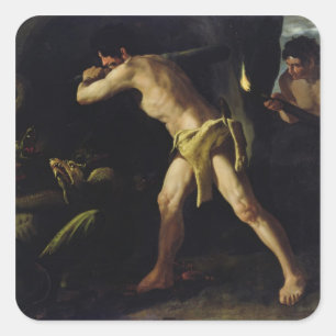 Adesivo Quadrado Hercules que luta com o Hydra de Lernaean