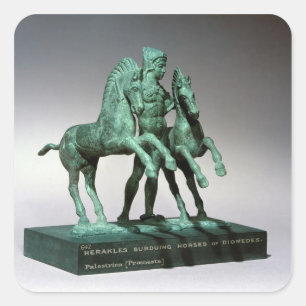 Adesivo Quadrado Hercules que subduing os cavalos de Diomedes,