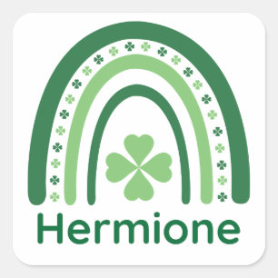 Adesivo Quadrado Hermione Name Clover Boho Rainbow