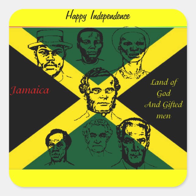 Adesivo Quadrado herói nacional jamaica (Frente)