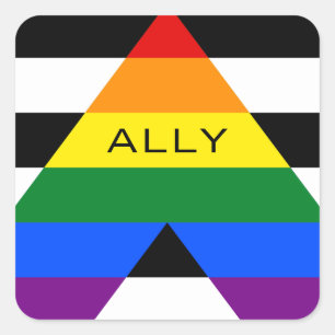 Adesivo Quadrado Hetero Ally Pride