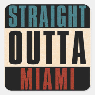Adesivo Quadrado Hetero de Miami Florida FL
