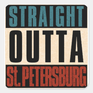 Adesivo Quadrado Hetero fora da Rua. Petersburg Flórida FL