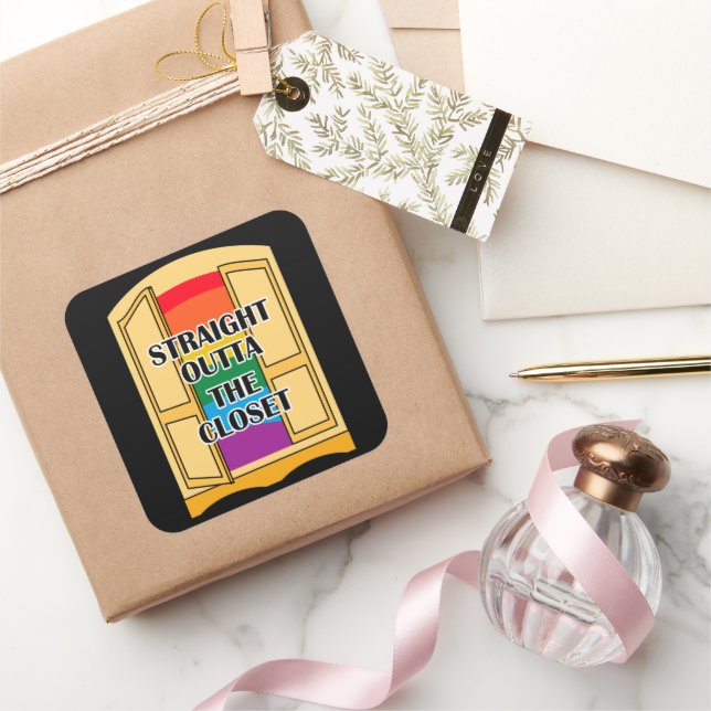 Adesivo Quadrado Hetero Fora Do Armário (Presentear)